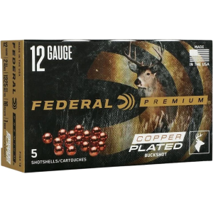 Federal Premium Vital-Shok 12 Gauge Ammo 2-3/4 #1 Buck 16 Pellets Box Of 5 eral Premium Vital-Shok 12 Gauge 2-3/4 #1 Buck 16 Pellets Box Of 5 Ammo