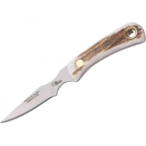 Knives of Alaska Cub Bear Fixed Blade Knife 2.75" Caping CPM MagnaCut Bead Blasted Blade Stag Handle