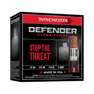 Winchester Defender 12 Gauge Ammo 2-3/4 #2 Copper Plated Lead Shot 1-1/8 Oz Box Of 25 chester Defender 12 Gauge 2-3/4 #2 Copper Plated Lead Shot 1-1/8 Oz Box Of 25 Ammo