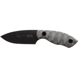 White River Knives GTI 3 Fixed Blade Knife 3" Drop Point CPM S35VN Black PVD Blade Micarta Handle Gray - White River Knives