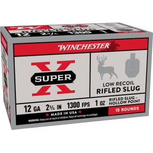 Winchester Super X Low Recoil 12 Gauge Rifled Slug 2-3/4 1oz Case Of 150 (10 Boxes Of 15) chester Super X Low Recoil 12 Gauge Rifled Slug 2-3/4 1oz Case Of 150 (10 Boxes Of 15) Ammo