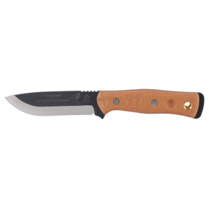 TOPS Knives B.O.B. Fixed Blade Knife 4.5" Drop Point 1095 Black Powder Coat Blade Micarta Handle Tan