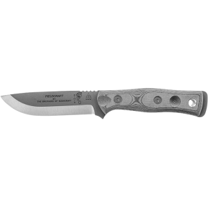 TOPS Knives B.O.B Fieldcraft Fixed Blade Knife 4.5" Drop Point 1095 Tumble Blade Linen Micarta Handle Black - Tops Knives