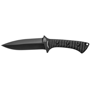 TOPS Knives Szabo Express Fixed Blade Knife 5.63" Spear Point 1095 Black Cerakote Blade Canvas Micarta Handle Black - Tops Knives