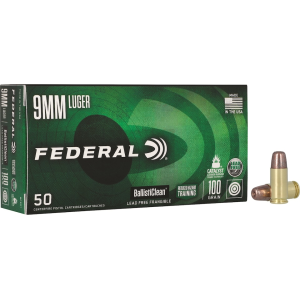 eral Premium BallistiClean RHT 9mm Luger 100 Grain Frangible Flat Nose Lead Free Box Of 50 Ammo