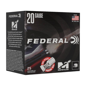 Federal Premium Master Class 20 Gauge Ammo 2-3/4 #7-1/2 Lead Shot 7/8 Oz Case Of 250 (10 Boxes Of 25) eral Premium Master Class 20 Gauge 2-3/4 #7-1/2 Lead Shot 7/8 Oz Case Of 250 (10 Boxes Of 25) Ammo