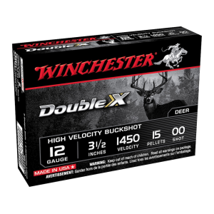 chester Double X 12 Gauge 3-1/2 #00 Buckshot 15 Pellets Case Of 250 (50 Boxes Of 5) Ammo