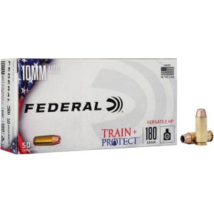 eral Premium Train Protect 10mm Auto 180 Grain Jacketed Hollow Point Box Of 50 Ammo
