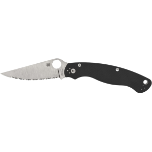 Spyderco Military 2 Folding Knife 4" Fully Serrated Drop Point CPM S30V Satin Blade G-10 Handle Black - Spyderco