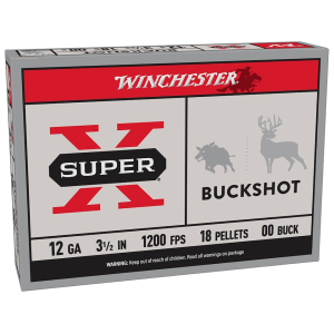 chester Super X 12 Gauge 3-1/2 #00 Buckshot 18 Pellets Case Of 250 (50 Boxes Of 5) Ammo