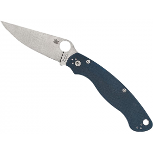 Spyderco Military 2 Pocket Knife 4" Drop Point CPM-SPY27 Satin Blade G-10 Handle Blue - Spyderco