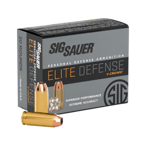  Sauer 10mm Auto 180 Grain Sig V-Crown Jacketed Hollow Point Box Of 20 Ammo