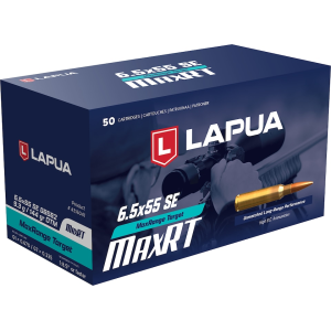 ua 6.5x55mm Swedish Mauser 144 Grain Lapua MaxRange Target Solid Hollow Point Lead Free Box Of 50 Ammo