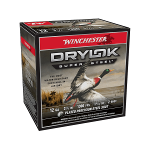 Winchester Drylok Super Steel Magnum Waterfowl 12 Gauge Ammo 3-1/2 #2 Steel Shot 1-9/16 Oz Case Of 250 (10 Boxes Of 25) chester Drylok Super Steel Magnum Waterfowl 12 Gauge 3-1/2 #2 Steel Shot 1-9/16 Oz Case Of 250 (10 Boxes Of 25) Ammo