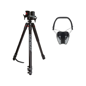 BOG DeathGrip Shooting Tripod with E-Max Pro Earmuffs