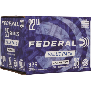 eral Champion 22LR 36 Grain Lead Hollow Point Case Of 3250 (10 Boxes Of 325) Ammo
