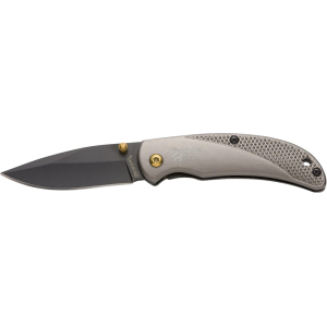 Browning Prism III Pocket Knife 2.375" Drop Point 7Cr17MoV Black Blade Aluminum Handle Gray