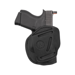 1791 GUNLEATHER 4 Way IWB Holster Left Hand Glock 42, 43, 43X, Kel-Tec 380, P11, Ruger LCP, S&W Bodyguard, Sig Sauer P365 Leather Black