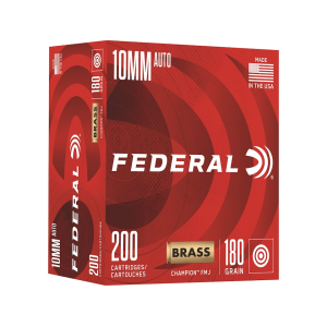 Federal Champion 10mm Auto Ammo 180 Grain Full Metal Jacket Box Of 200 eral Champion 10mm Auto 180 Grain Full Metal Jacket Box Of 200 Ammo