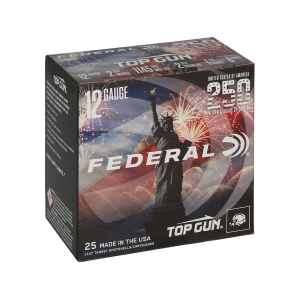 eral Premium Top Gun USA 250th Edition 12 Gauge 2-3/4 #8 Lead Shot 1-1/8 Oz Box Of 25 Ammo