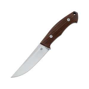 Fox Knives Fenix Fixed Blade Knife 4.72" Drop Point Niolox Satin Blade Santos Wood Handle Wood - Fox Knives