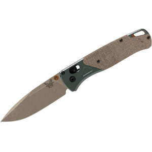 Benchmade Bugout Pocket Knife 3.25" Drop Point CPM-S90V Tan Blade Aluminum/Micarta Handle Taiga Green