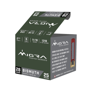 ra Ammunition Mono 28 Gauge 2-3/4 #6 Bismuth Shot 11/16 Oz Box Of 25 Ammo