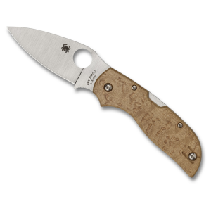 Spyderco Chaparral Birdseye Maple Pocket Knife 2.79" Leaf CTS-XHP Satin Blade Maple Wood Handle Brown - Spyderco