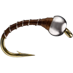 RIO Tungsten Zebra Midge Nymph Brown Size 16 12PK