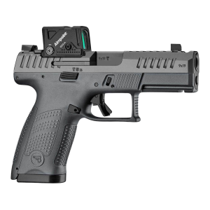 CZ P-10 C Ported 9mm Luger Pistol 4" Barrel 10+1 Round Black Slide Gray Grip Black Frame Aimpoint COA