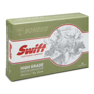 Swift High Grade Big Game Hunting 6.5x55mm Swedish Mauser Ammo 140 Grain Swift A-Frame Bonded Round Nose Box Of 20 ft High Grade Big Game Hunting 6.5x55mm Swedish Mauser 140 Grain Swift A-Frame Bonded Round Nose Box Of 20 Ammo