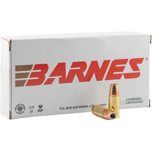 Barnes Defense 9mm Luger Ammo 115 Grain Sierra Jacketed Hollow Point Box of 20