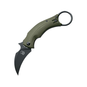 Fox Knives BlackBird Pocket Knife 2.56" Karambit N690 Black Blade G-10 Handle Olive Drab - Fox Knives