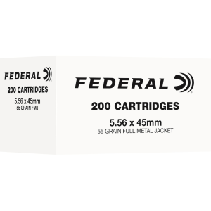 Federal Training 5.56x45mm NATO Ammo 55 Grain Full Metal Jacket Box of 200