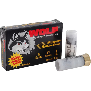 Wolf Power 12 Gauge Rifled Slug 2-3/4" 1oz Case of 120 (12 Boxes of 10)