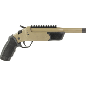 Rossi Brawler 300 AAC Blackout (7.62x35mm) Pistol 9" Threaded Barrel 1 Round Flat Dark Earth Slide Black Grip Flat Dark Earth Frame