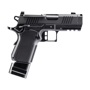 Alpha Foxtrot Attila Compact 9mm Luger Pistol 3.5" Barrel 20+1 Round Black DLC Slide Black Grip Black Frame with Aluminum Grip