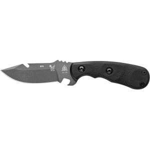 TOPS Knives RPG Road Pup Goyo Fixed Blade Knife 3.45" Drop Point 1095 Tungsten Gray Cerakote Blade G-10 Handle Black