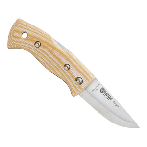 Helle Berget Pocket Knife 2.17" Drop Point Sandvik 12C27 Satin Blade Canvas Micarta Handle Beige