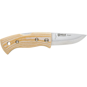 Helle Berget Pocket Knife 2.17" Drop Point Sandvik 12C27 Satin Blade Micarta Handle Mustard