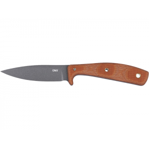 CRKT Soldotna Fixed Blade Knife 3.48" Drop Point 1095 Cerakote Blade Micarta Handle Brown