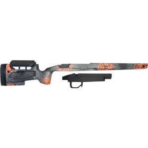 Grayboe Core Rifle Stock with Mini Chassis System Right Hand Carbon Hunter Orange Camo Short Action Mossberg Patriot