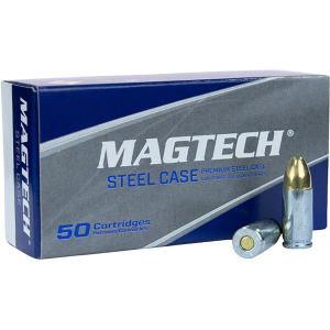Magtech Steel Case 9mm Luger Ammo 124 Grain Full Metal Jacket Box of 50
