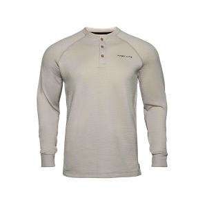 First Lite Men's ThermaGrid Long Sleeve Henley Shirt Sand Medium