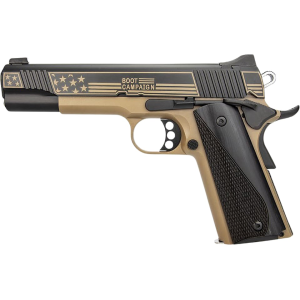 Kimber Lace Up America Boot Campaign 45 ACP Pistol 5" Barrel 7+1 Round Black Slide Gray Grip Flat Dark Earth Frame