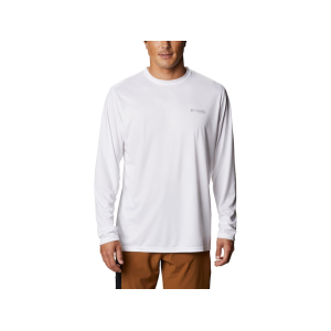 COLUMBIA Men's Terminal Tackle PFG Fish Flag Long Sleeve Shirt White/Collegiate Navy 2XL
