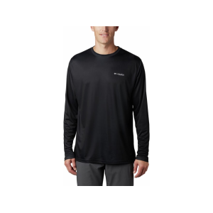 COLUMBIA Men's PFG Terminal Tackle Fish Flag Long Sleeve Shirt Polyester Black XL