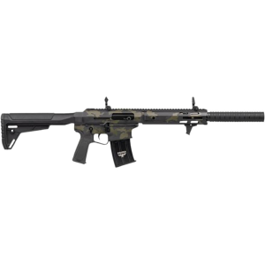 Panzer Arms AR12 Pro S Tactical Semi Automatic 12 Gauge Shotgun 18.5" Matte Barrel Black Multicam Pistol Grip