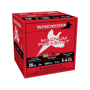 Winchester Magnum Pheasant 28 Gauge Ammo 3 #5 And #6 Lead Shot 1-1/8 Oz Case Of 250 (10 Boxes Of 25) chester Magnum Pheasant 28 Gauge 3 #5 And #6 Lead Shot 1-1/8 Oz Case Of 250 (10 Boxes Of 25) Ammo