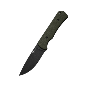CIVIVI Jencks Fixed Blade Knife 3.54" Drop Point Sandvik 14C28N Black Stonewash Blade G-10 Handle OD Green